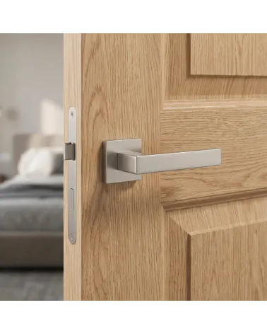 Poignée de Porte Nickel Satiné à la brillance douce - Modèle PINA