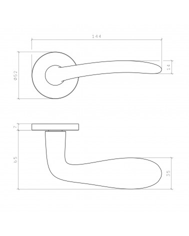Poignée de porte AMBROSIA avec dimensions