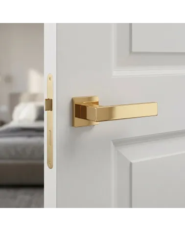 Poignées de porte or poli PINA carrées