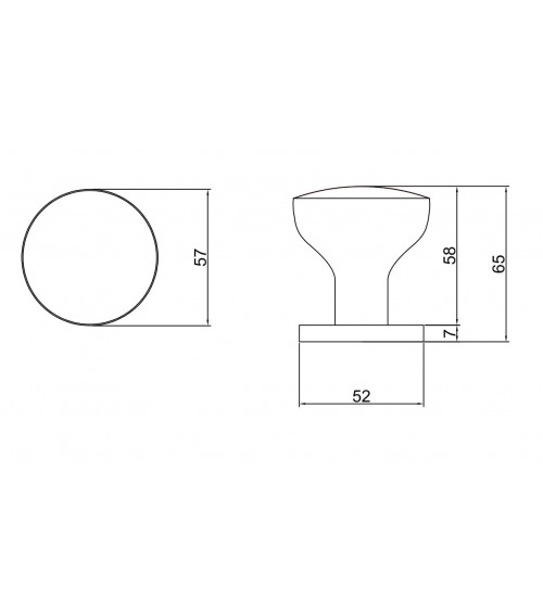 Bouton de porte noir MESA Rond mobile -  poignée design