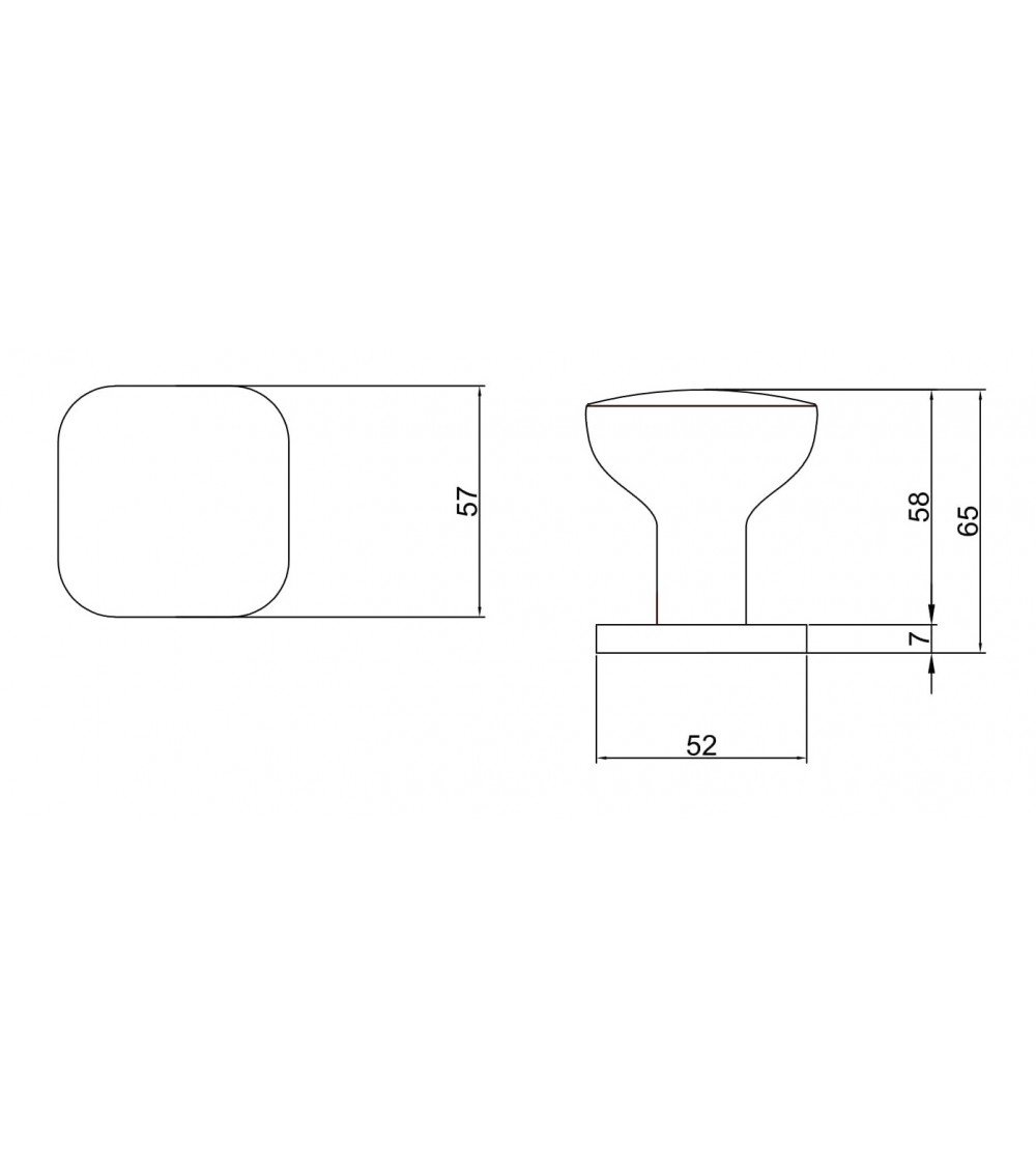 Bouton de porte KIAMA carré -  poignée design