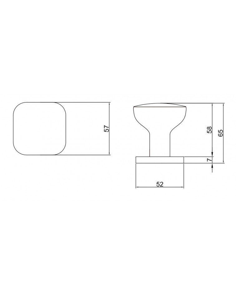 Bouton de porte noire KIAMA carré -  poignée design
