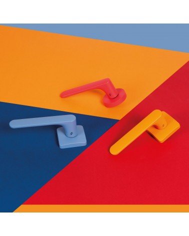 Poignée de porte de couleur marron, plaque carrée - Colombo Design Mood -  poignée design