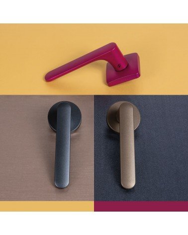 Poignée de porte de couleur marron, plaque carrée - Colombo Design Mood -  poignée design