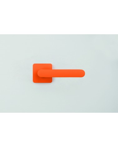 Poignée de porte de couleur orange couché de soleil, plaque carrée - Colombo Design Mood OneQ -  poignée design