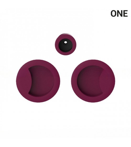 Poignée cuvettes simples de couleur violet, pour portes coulissantes, plaque ronde - Colombo Design Mood One -  poignée design