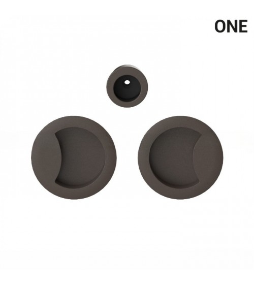 Poignée cuvettes simples de couleur marron, pour portes coulissantes, plaque ronde - Colombo Design Mood One -  poignée design
