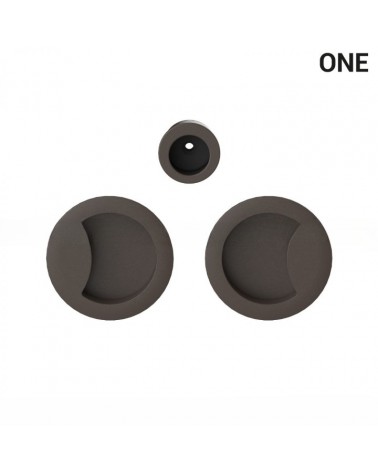 Poignée cuvettes simples de couleur marron, pour portes coulissantes, plaque ronde - Colombo Design Mood One -  poignée design