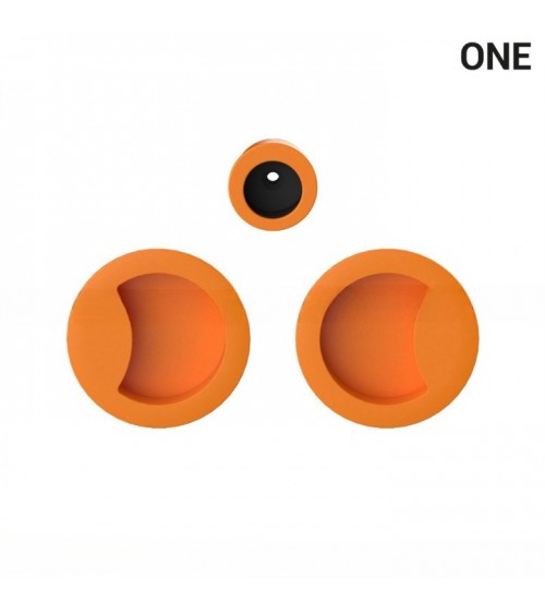 Poignée cuvettes simples de couleur orange, pour portes coulissantes, plaque ronde - Colombo Design Mood One -  poignée design