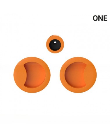 Poignée cuvettes simples de couleur orange, pour portes coulissantes, plaque ronde - Colombo Design Mood One -  poignée design