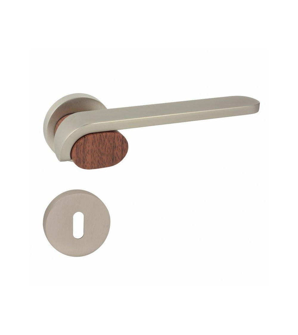 poignée de porte ronde avec rosace à clé L vendue avec
