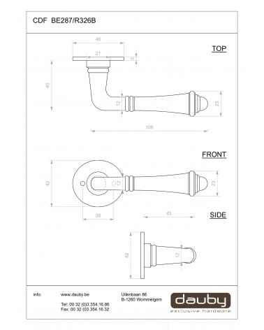 Poignée de porte noire en fer 287 -  poignée design