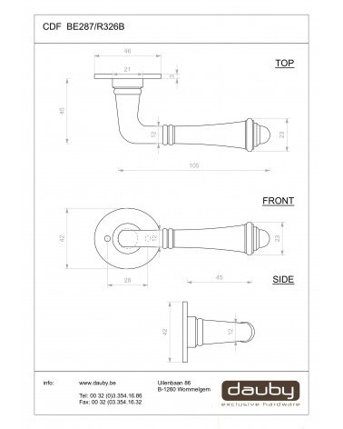 Poignée de porte noire en fer 287 -  poignée design