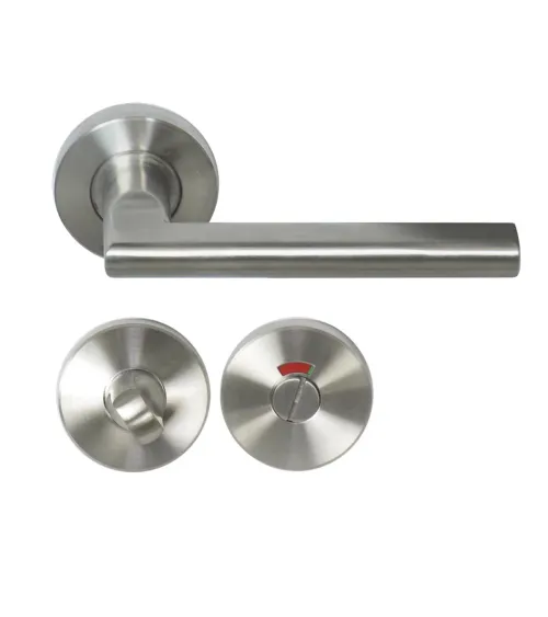 Poignée de porte NEW PYLA en inox 316 sur rosace ronde | MillaPoignees