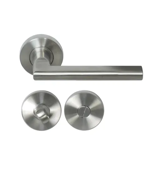 Poignée de porte NEW PYLA en inox 316 sur rosace ronde | MillaPoignees