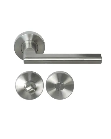 Poignée de porte NEW PYLA en inox 316 sur rosace ronde | MillaPoignees