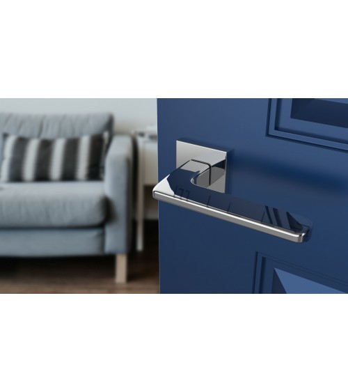 Poignée de porte chrome poli YUKA quincaillerie design