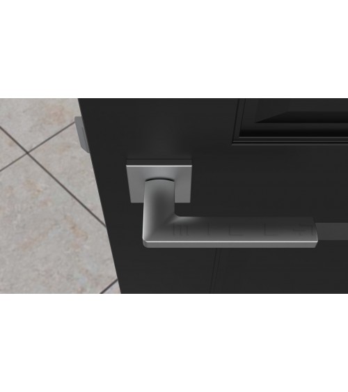 Poignée de porte chrome satiné PYROLA quincaillerie design