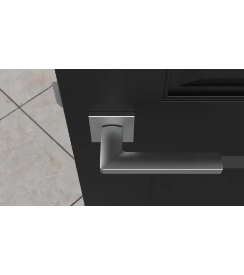 Poignée de porte chrome satiné PYROLA quincaillerie design