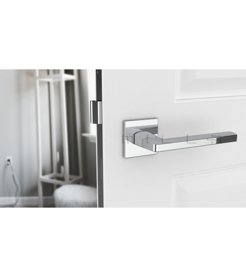 Poignée de porte chrome poli PYROLA quincaillerie design