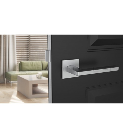 Poignée de porte chrome satiné PYROLA quincaillerie design