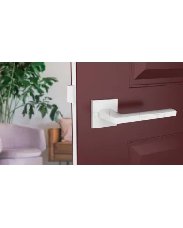 Poignée de porte PYROLA quincaillerie design couleur 4 vue de face montée sur une porte