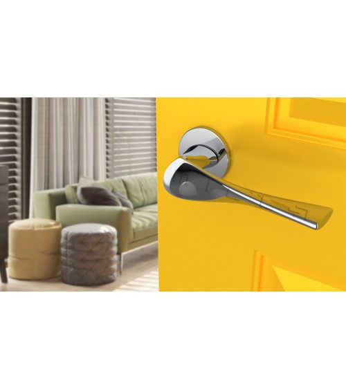 Poignée de porte chrome poli PETUNIA quincaillerie design
