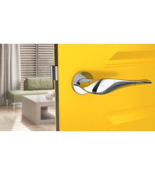 Poignée de porte chrome poli PETUNIA quincaillerie design