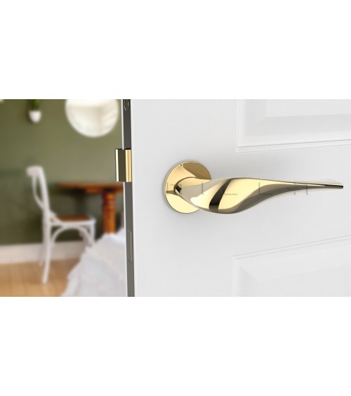 Poignée de porte or poli PETUNIA quincaillerie design