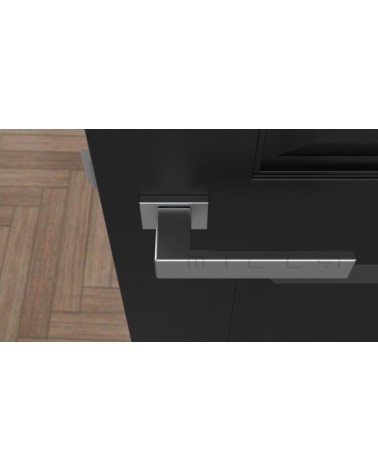 Poignée de porte PINA poignée design couleur 1 vue de haut montée sur une porte