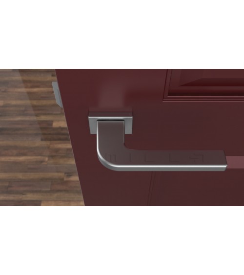 Poignée de porte chrome satiné ISMENA quincaillerie design