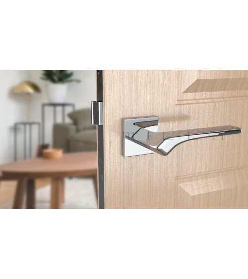 Poignée de porte chrome poli BERGERIA quincaillerie design