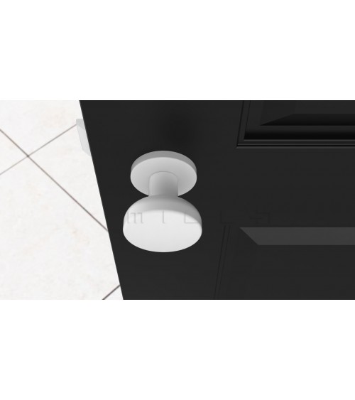 Bouton de porte Blanc MESA Rond mobile -  poignée design