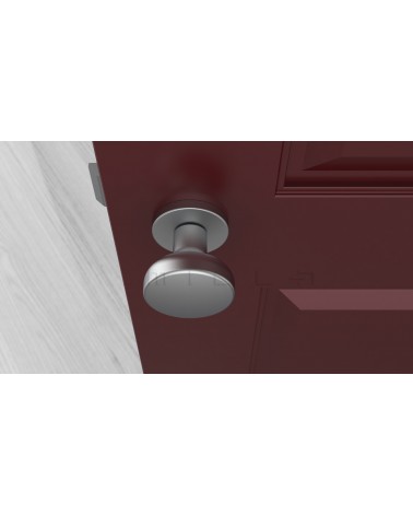 Bouton de porte Chrome satiné MESA Rond mobile