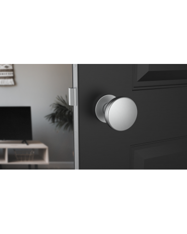 Bouton de porte Chrome satiné MESA Rond mobile