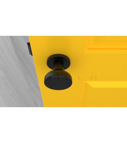 Bouton de porte noir MESA Rond mobile -  poignée design