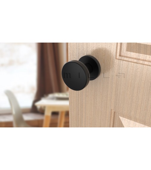 Bouton de porte noir MESA Rond mobile -  poignée design