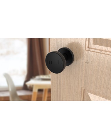 Bouton de porte noir MESA Rond mobile