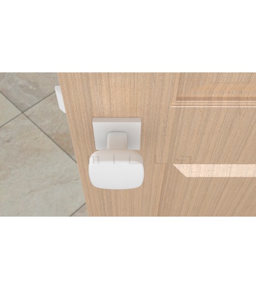 Bouton de porte Blanc KIAMA carré -  poignée design