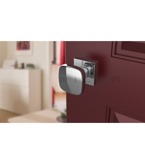 Bouton de porte noire KIAMA carré -  poignée design