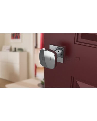 Bouton de porte Chrome poli KIAMA carré -  poignée design