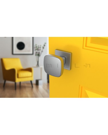 Bouton de porte Chrome brossé KIAMA carré -  poignée design
