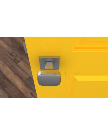 Bouton de porte Chrome brossé KIAMA carré -  poignée design