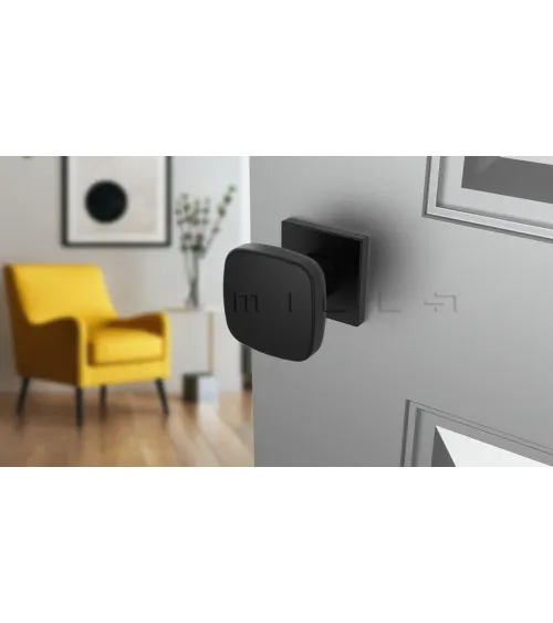Bouton de porte noire KIAMA carré -  poignée design