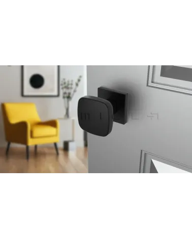 Bouton de porte noire KIAMA carré -  poignée design
