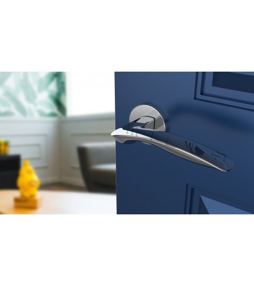 Poignée de porte chrome poli ROBINE quincaillerie design