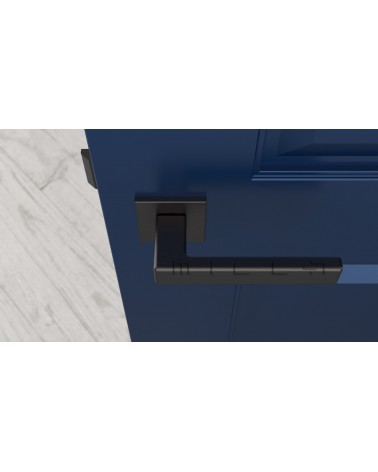 Poignée de porte anthracite TILLIA porte intérieure design vue de haut montée sur une porte