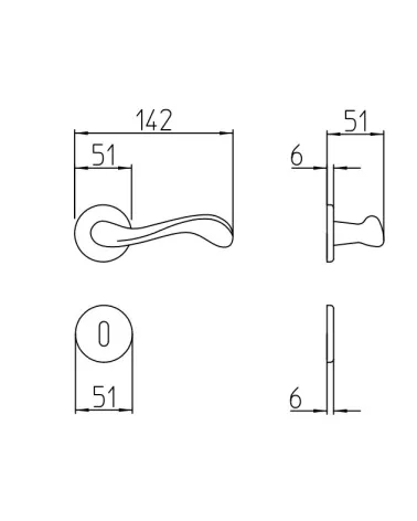 Poignée de porte Mandelli Ande avec dimensions
