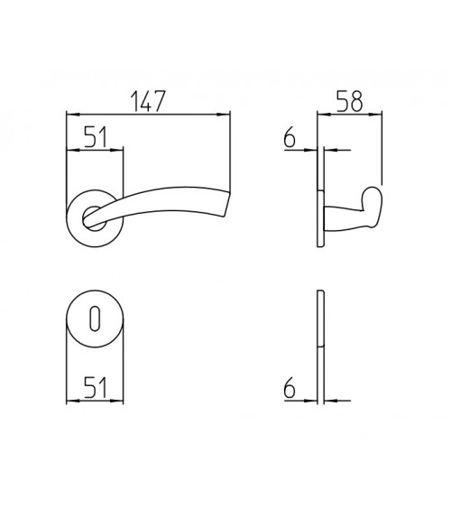 Poignée de porte Mandelli Nadir  poignée design couleur 4