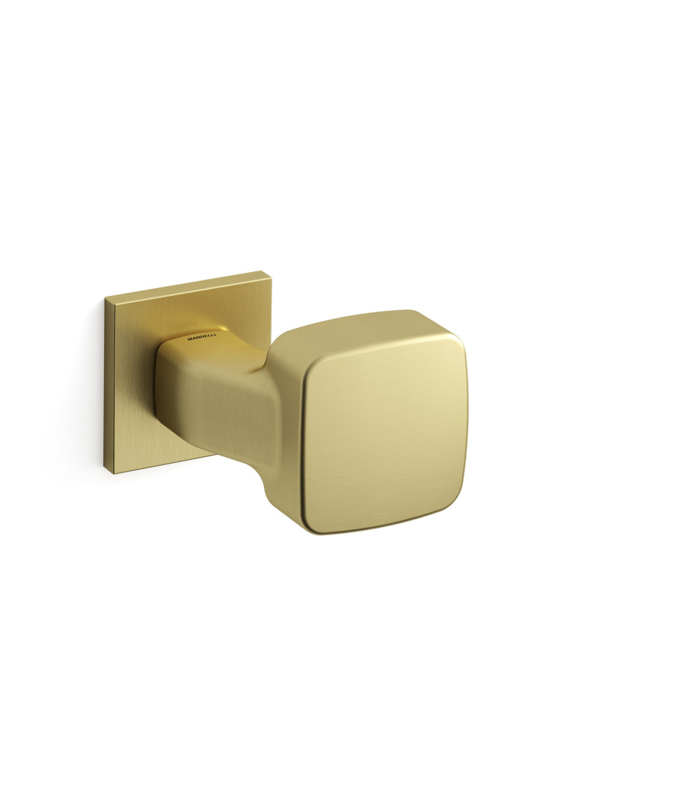 Bouton de porte or mat Mandelli Carrè poignée design